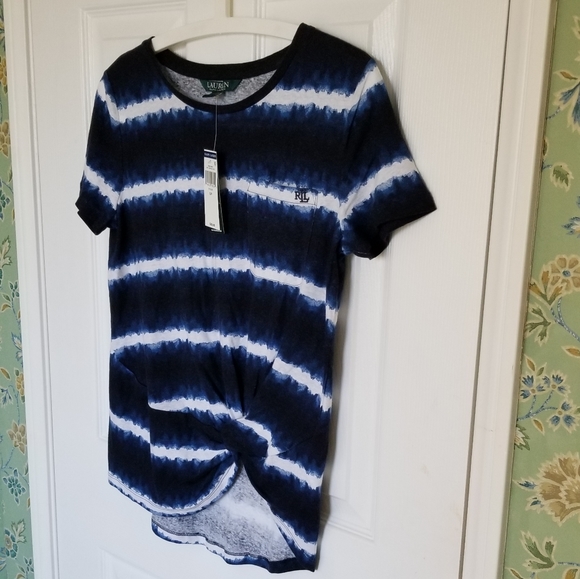 Lauren Ralph Lauren Tie Ftont Tie Dye Top - Picture 6 of 10